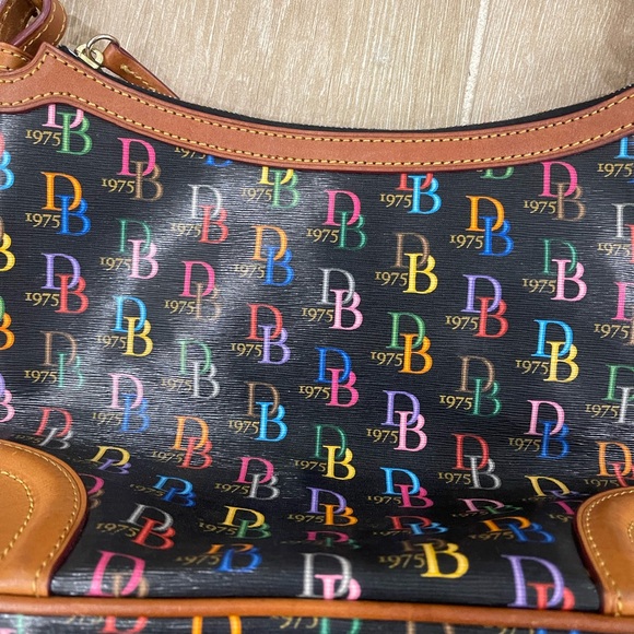 Dooney & Bourke Black Multicolor Logo Shoulder Bag - Picture 5 of 16